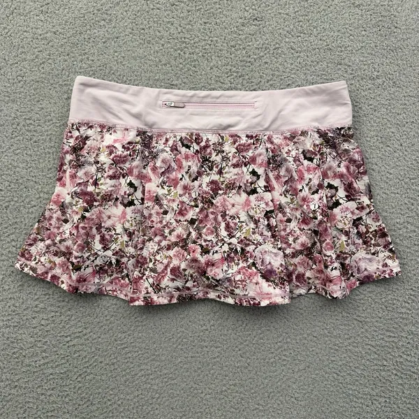Lululemon Pace Rival Skirt Skort Floral Athletic Athleisure Tennis Women's 10 - Image 3
