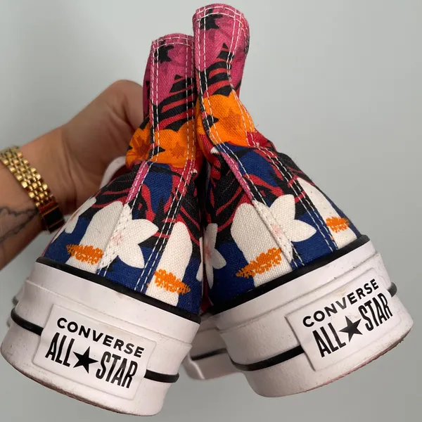 Converse Chuck Taylor All Star Lift Platform High Tops -Canvas in Strawberry Jam - Image 5