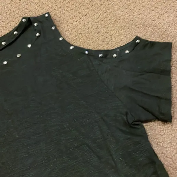 Generation Love Women’s Black Short-Sleeve Cold Shoulder Studded Top - Image 3