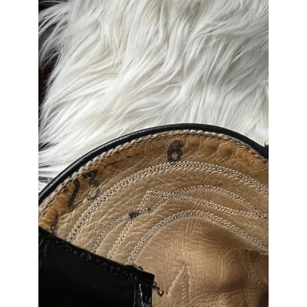 Ladies/Teens Black LeatherRoper Western Boots - Image 5