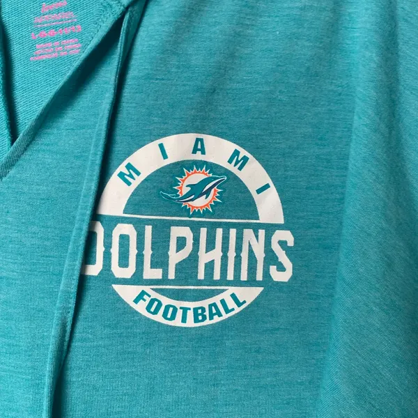 NFL Women Juniors Size Large Miami Dolphins Football Pullover‎ Hoodie NWT - Image 2