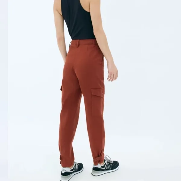 Aritzia Wilfred Free Modern Cargo Pant Rust Red Brown Button Fly High Rise - Image 6