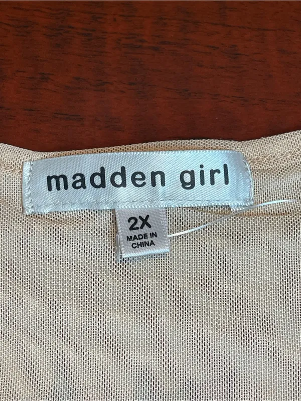 Madden Girl Y2K Tattoo Print Mesh Long Sleeve Top Butterflies Hearts Roses 2XL - Image 10