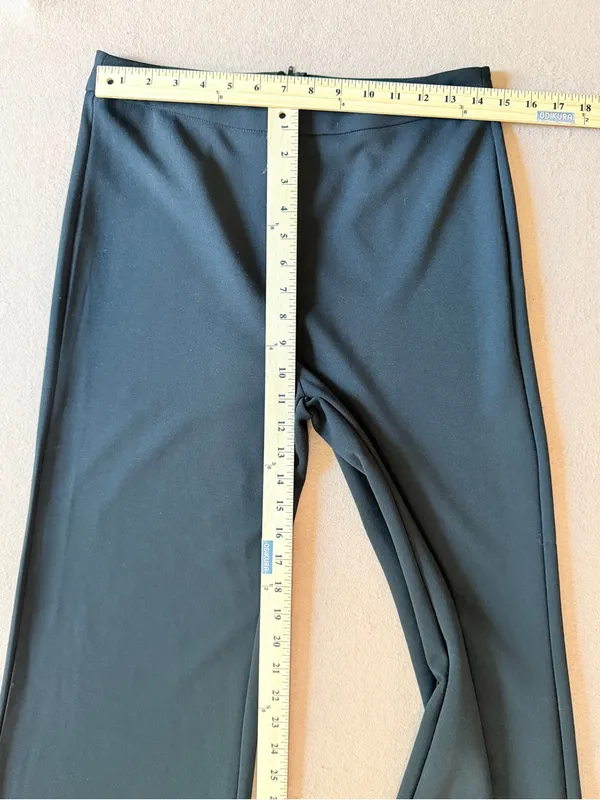 Windsor Classic black Wide Leg Black Dress Pants Curvy small 28W business Lagenlook - Image 3