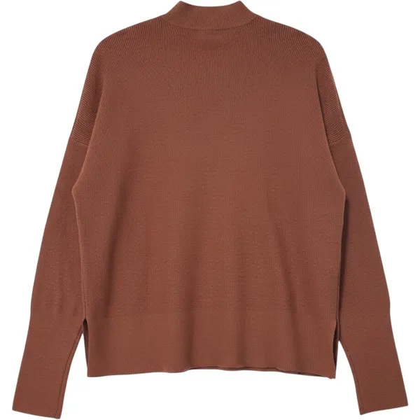 Altar'd State Mock Neck Sweater Brown Ribbed Side Slit Long Sleeve‎ Women XS/S - Image 3