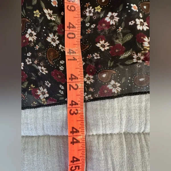 Lara Guidotti Anthropologie Floral silk blend sheer long sleeve dress size M - Image 12
