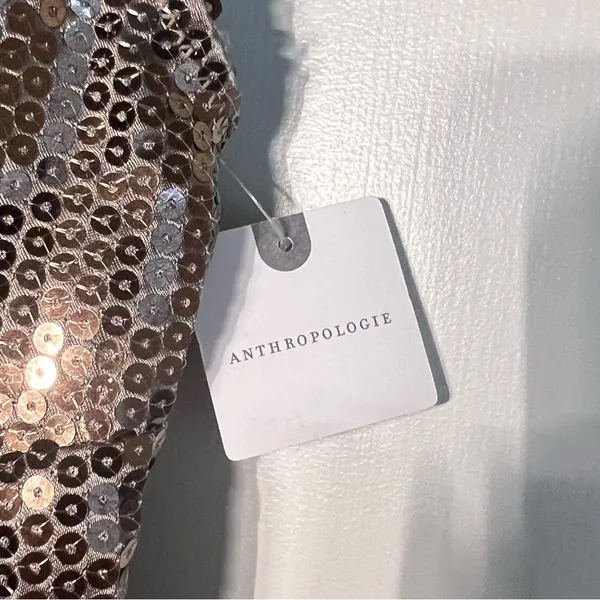 By Anthropologie Sequin Keyhole Tank size XS - Image 8