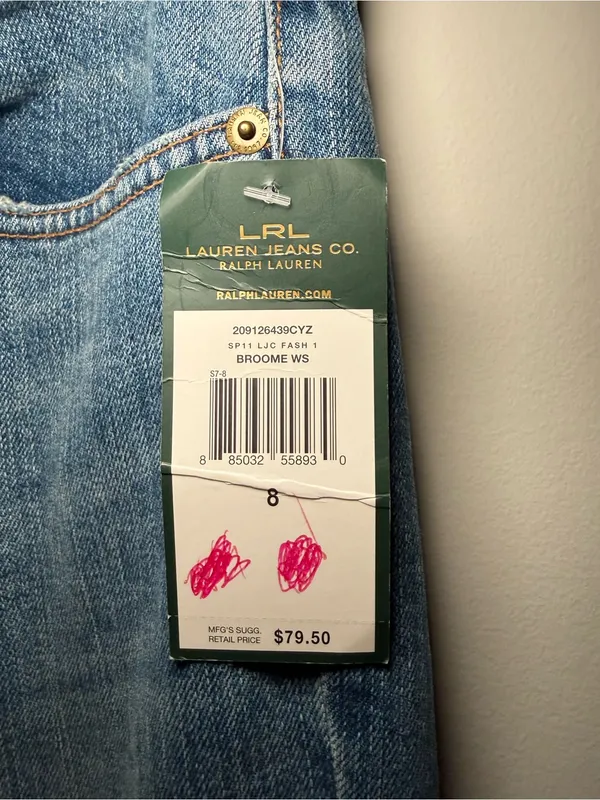 NWT Lauren Ralph Lauren Blue Straight-Leg Jeans Women’s 8 - Image 4