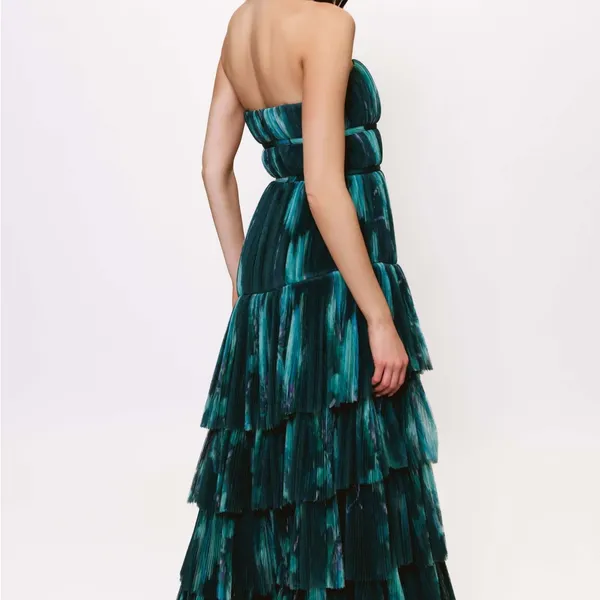 Hutch Lanza Strapless Tiered Ruffle Maxi Dress 0‎ NWT Anthropologie Tulle Gown - Image 3