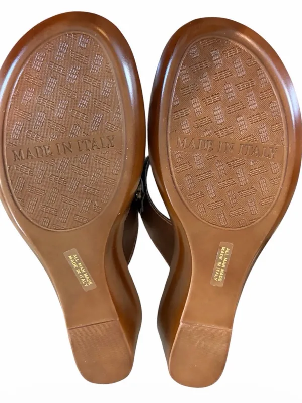 Italian Shoemakers Women's Metallic Zane Flowered Wedge Sandals NIB 7 1/2 - Image 6