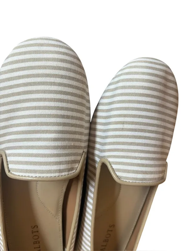 Talbots Cloth Tan White Striped Zelda Ballet Flats Womens Size 7 - Image 8