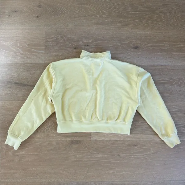 Set Active Zip Up Sweat Jacket Funnel Size S Lemon Yellow - Image 3