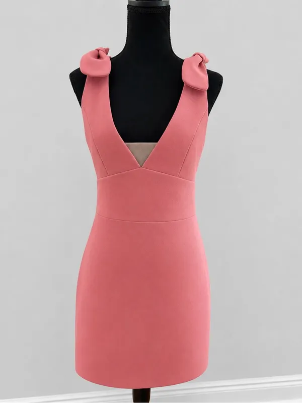 Elliatt Aster Dress Rosewood Pink Bow Shoulder Cocktail Mini Dress Sz M Modern - Image 5
