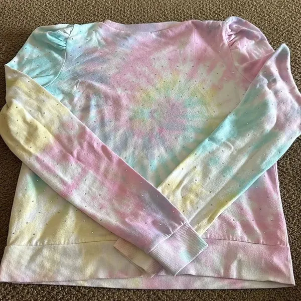 Generation Love Women’s Rainbow Tie Dye Puffy Sleeve Sweatshirt and Sweatpants - Image 5