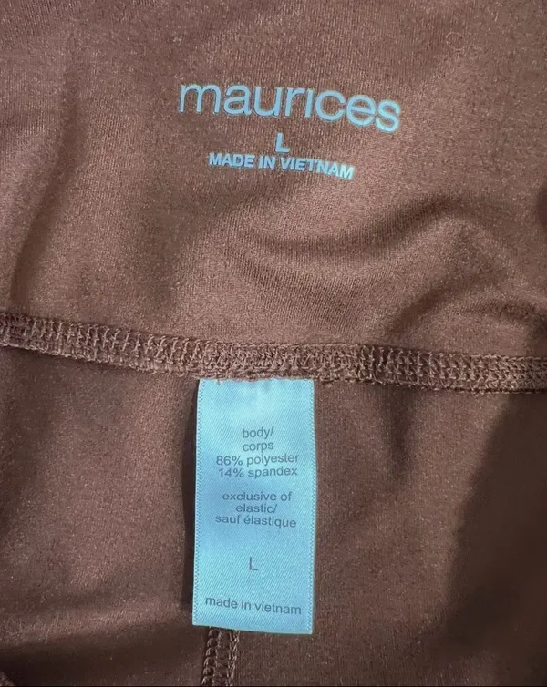 Maurices Luxe Pocket 8in Biker Brown Shorts Size L Super High Rise Stretch - Image 6