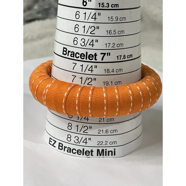 GAMEDAY BANGLES Orange Ribbon Wrapped Bangle Bracelet Lot Set 2 Skinny TN - Image 3