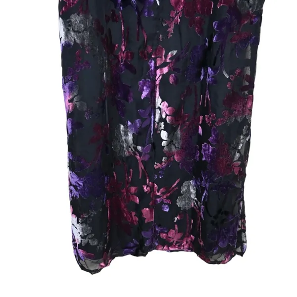 Taylor Womens 8 Black Floral Velvet Fully Lined Midi Dress NEW - Image 8