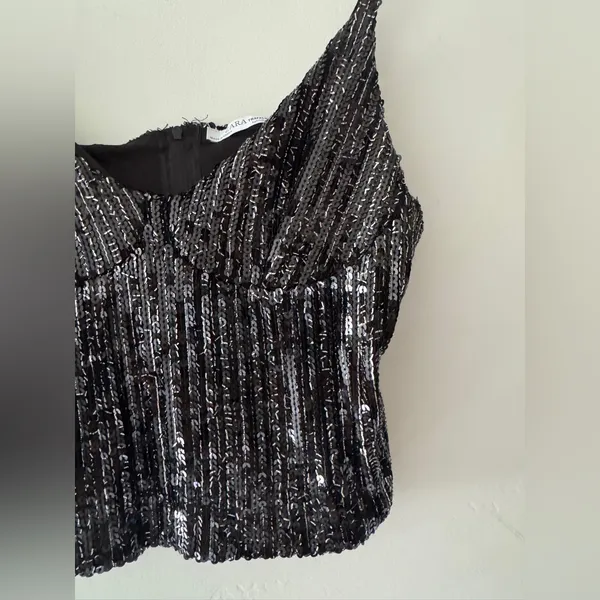 Zara Sequin Cami‎ Crop Top - Image 4