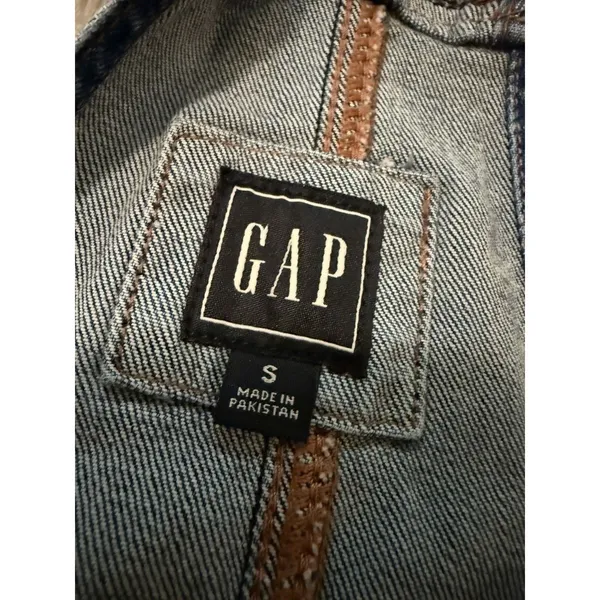 Gap Maternity Stretch Denim Jean Bib Overalls‎ Size S Pockets 27 inch Inseam - Image 3