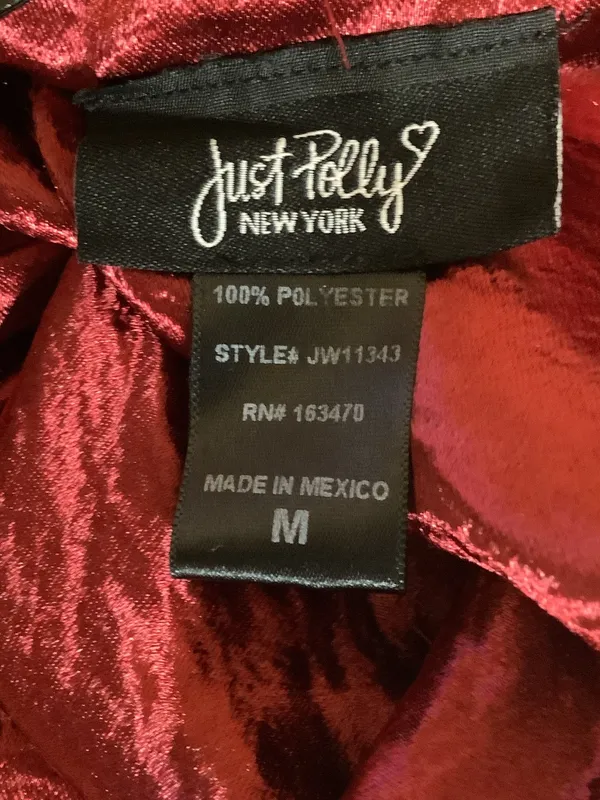 Just Polly New York Size Medium Spaghetti Strap Crop Top With Back Tie, Preloved - Image 4