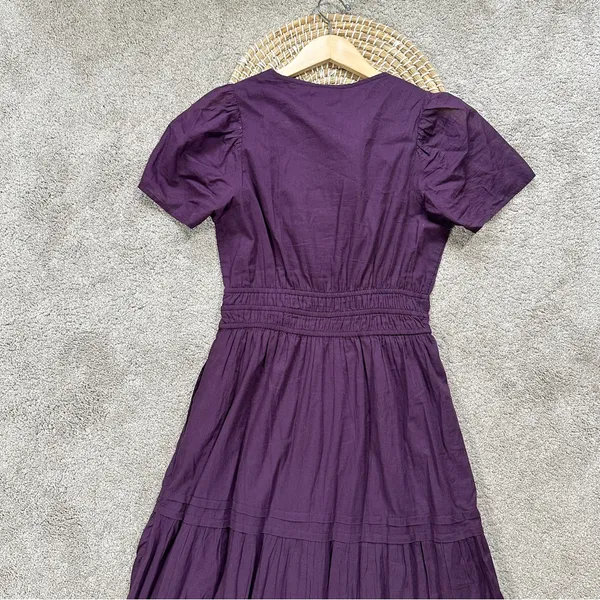 Bila77 Women’s Kelsey Maxi Dress Sleeveless Smocked Tiered V-Neck in Purple S - Image 8