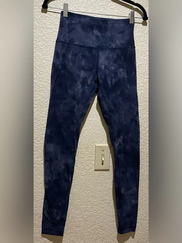 Lululemon Align High Rise 28” Pants Diamond Dye Grey Navy Blue Size 6 Leggings - Image 5