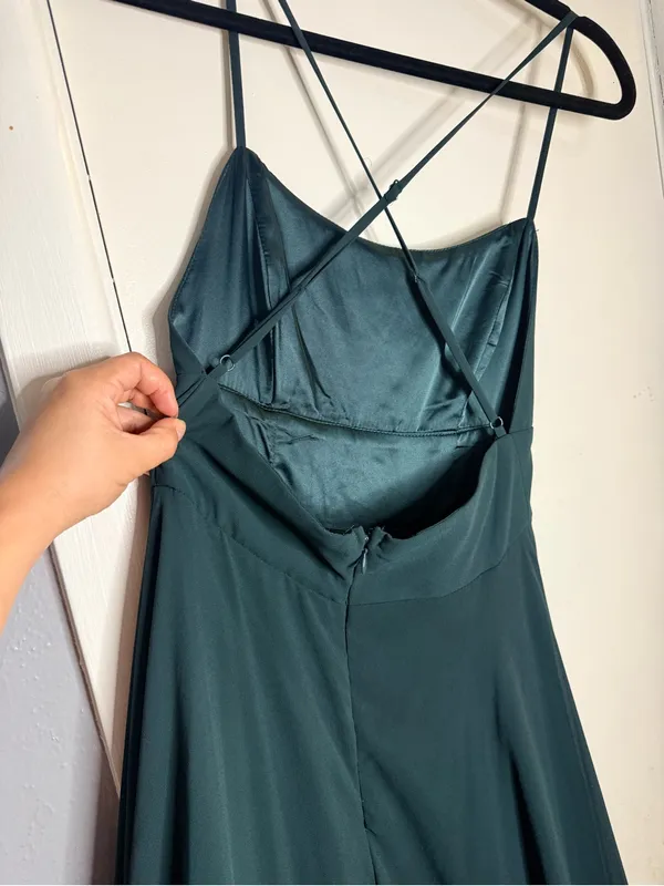 Lulu's Deep Emerald Green Strappy Maxi Dress with Side Slit - Image 7