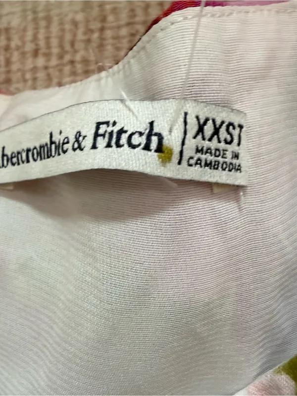 Abercrombie & Fitch Floral & Strawberry Ruffle High Low Dress XXS Tall NWOT - Image 8