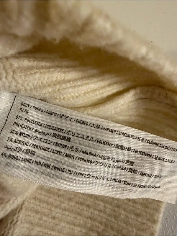 Abercrombie & Fitch crewneck knit sweater with bow in light grey small pullover - Image 6