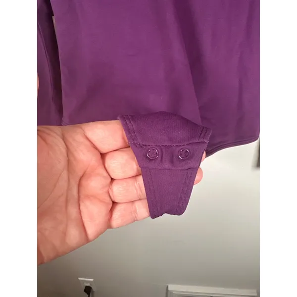 Aritzia Babaton NEW Contour Dewberry Purple Mauve Bodysuit V‎ Neck Long Sleeve L - Image 5