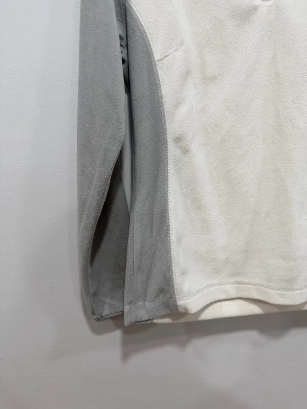 Columbia Fleece Pullover Women’s Gray Cream 1/4 Zip Lightweight Jacket Size Medium - Image 4
