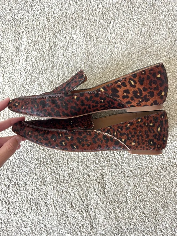 Madewell The Frances Skimmers Painted Leopard Calf Hair Leather Flats Loafer - Image 5