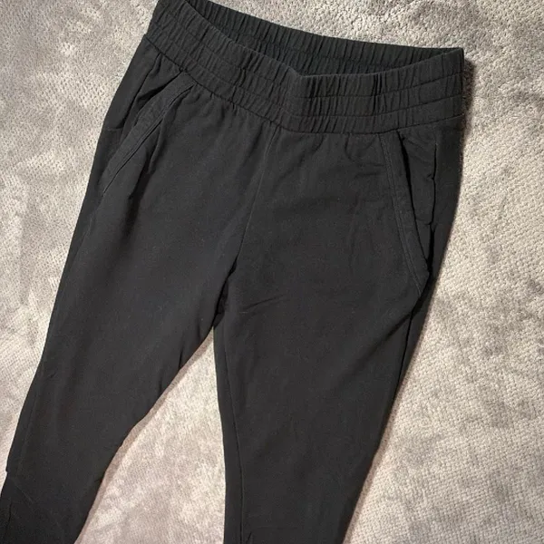 Alo Yoga Unwind Sweatpants Black High Rise Tapered Joggers Pants Activewear #170 - Image 5