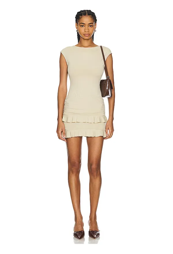 Lioness Tan Mini Dress - Image 3