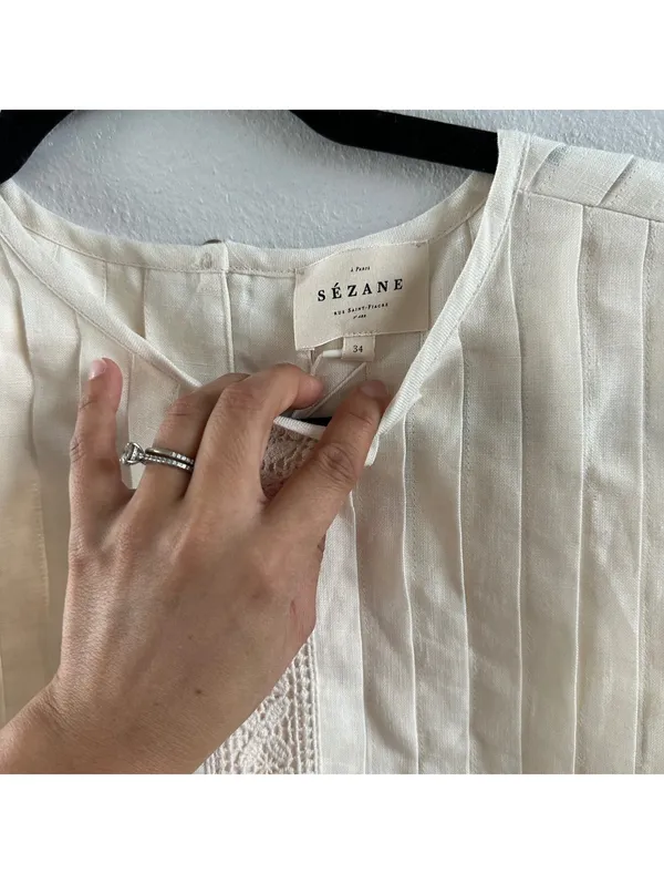 Sézane MOLLY Blouse - Ecru - Linen - Image 4
