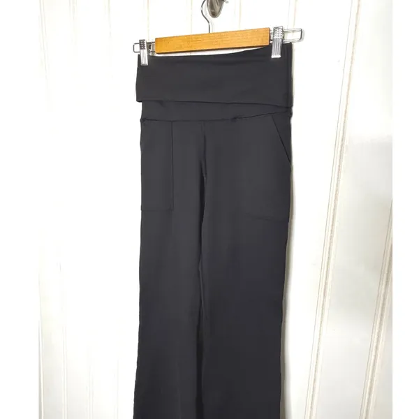 OFFLINE by Aerie Foldover Flare Leggings Black High Rise Pockets S - Image 5