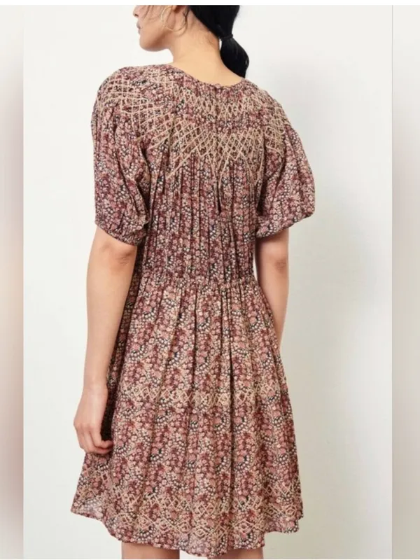 ba&sh Pink Beige Iris Short Floral Dress Size 0 - Image 2
