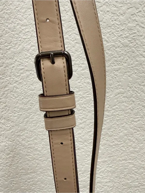 COACH Cream Beige Smooth Leather Gunmetal Hardware Replacement Strap Crossbody - Image 5