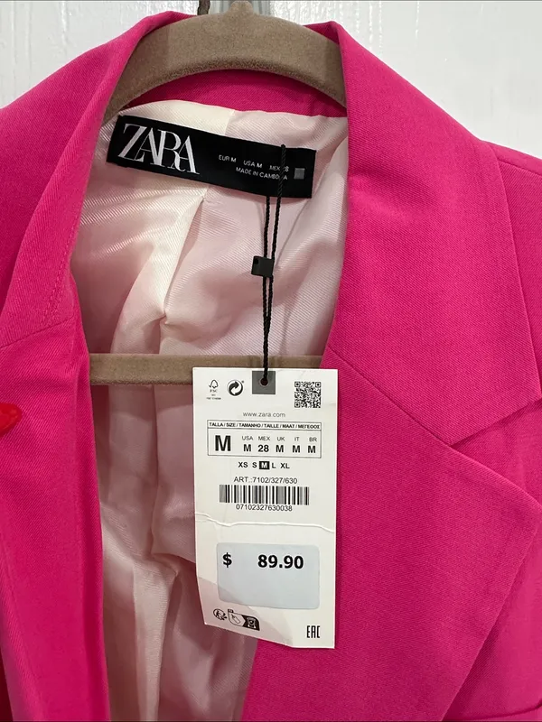 Zara Pink Two-Button Blazer - Image 2
