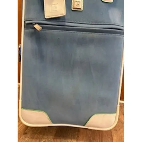 Diane von Furstenberg Rolling Suitcase Blue White Trim Carry On Luggage 19 Inch - Image 15