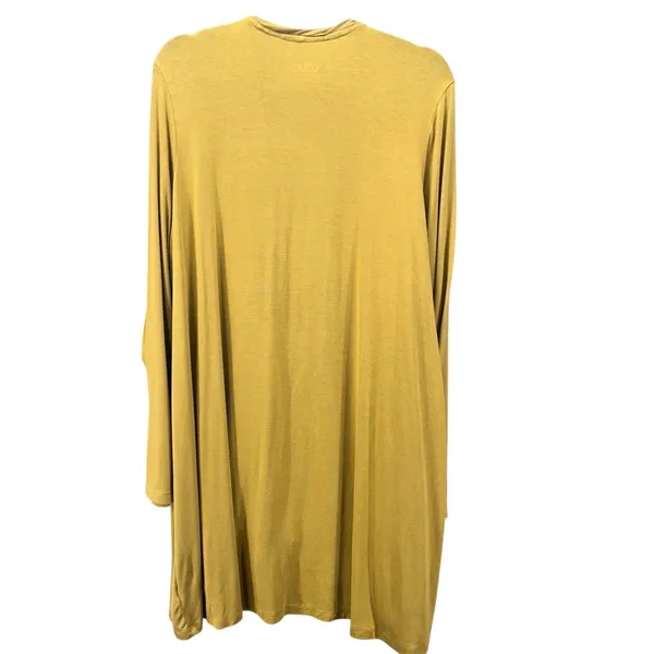 LOGO By Lori Goldstein Longline Cardigan Mustard Yellow 1X‎ - Image 2