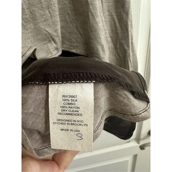 NWT Morrisey Brown Silk Top Womens Small Silk Top - Image 3