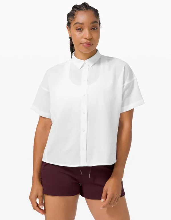 Lululemon Full Day Ahead Short Sleeve Shirt White 4 - Image 7