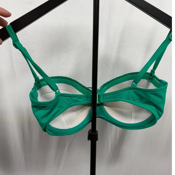 Seafolly Women's Sz 12/D-Cup Underwired High Waisted Green 2-Piece Bikini Set - Image 4
