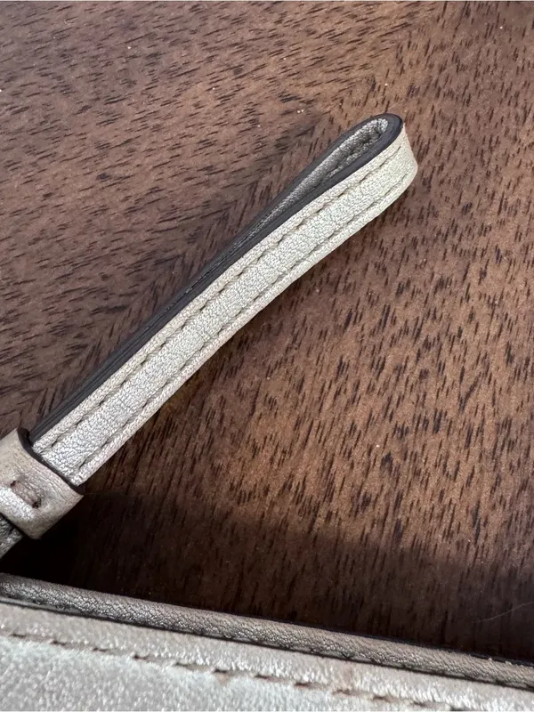 Coach Silver Pleated Leather Small Wristlet - Image 3