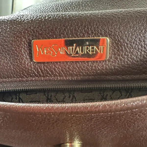 Yves Saint Laurent Vintage Shoulder Bag Small Brown Leather YSL - Image 4