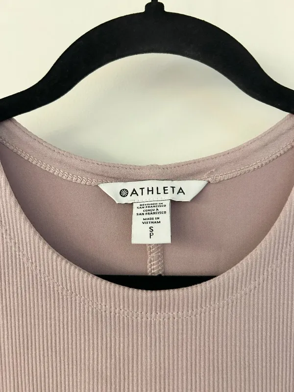 Athleta Seasoft Rib Midi Tank Dress in Pink Purple Size S NWT - Image 5