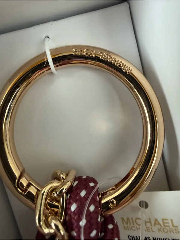 Michael Kors | Burgundy & White Rope Bag Charm/Key Chain - Image 3