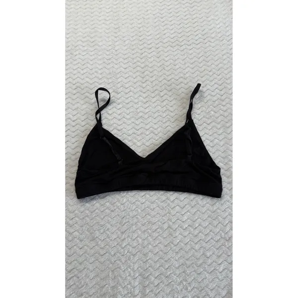Wilfred Free Black Triangle Bralette Small Adjustable Straps Wireless Jersey - Image 3