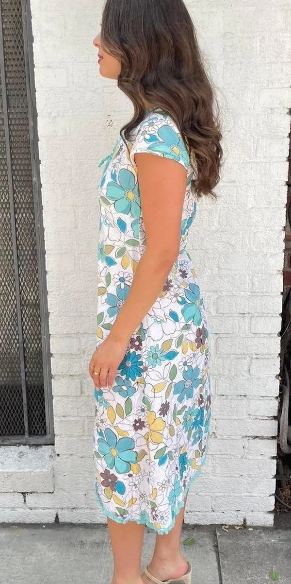 Boden Y2k Boho chic floral midi dress sz M - Image 3